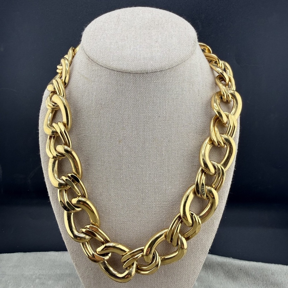 Vintage Napier Necklace Gold Tone Chunky Chain 21"